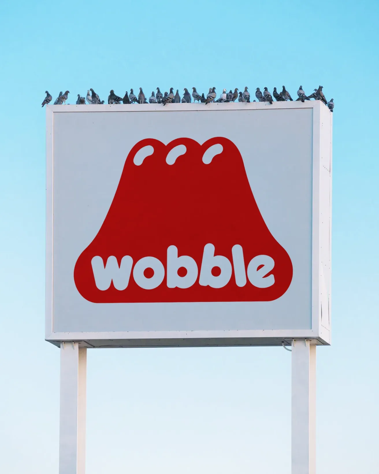 Wobble logo on a roadside sign